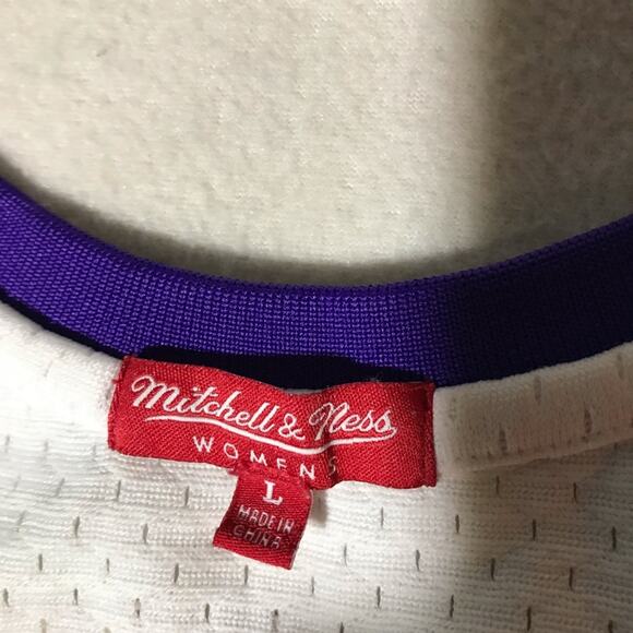 Mitchell and Ness women L white mesh crop Milwaukee Bucks athletic jersey top - Picture 3 of 9